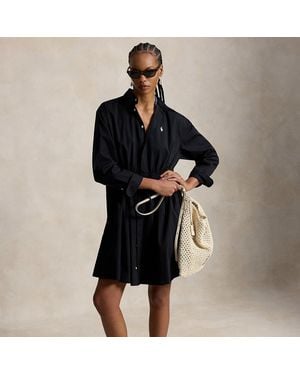 Polo Ralph Lauren Cotton Drawcord Shirtdress - Black