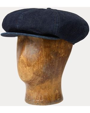 RRL Denim Newsboy Cap - Blue