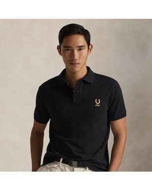 Ralph Lauren Custom Slim Fit Horseshoe Polo Shirt - Black
