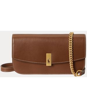 Polo Ralph Lauren Polo Id Leather Chain Wallet And Bag - Brown