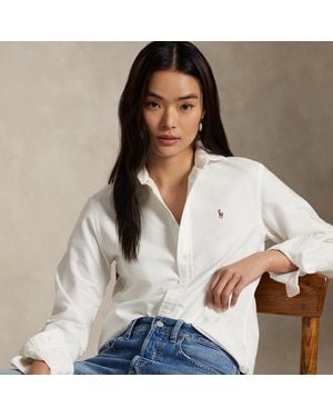 Polo Ralph Lauren Knit Cotton Oxford Shirt - White