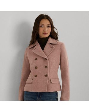Ralph Lauren Double-Breasted Herringbone Coat - Brown