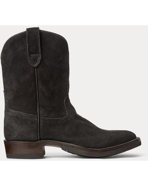 RRL Roughout Suede Boot - Black