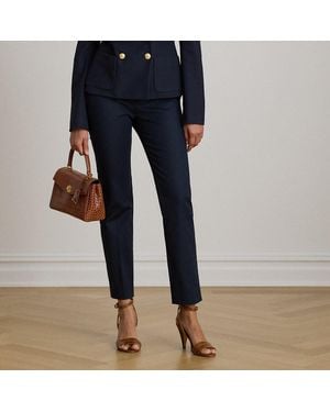 Ralph Lauren Double-Faced Cotton Slim Straight Pant - Blue