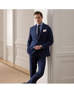 Ralph Lauren Gregory Hand-Tailored Striped Trousers - Blue