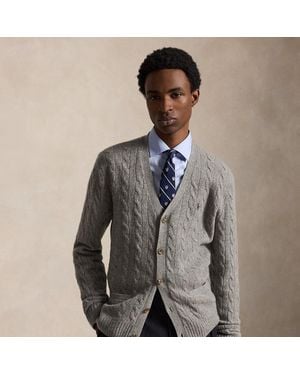 Polo Ralph Lauren Cable-Knit Wool-Cashmere Cardigan - Gray