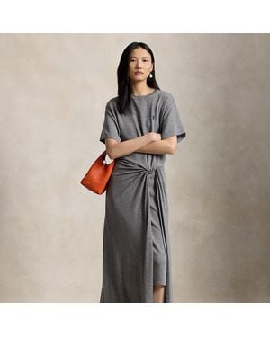 Polo Ralph Lauren Twist-Detail Tee Dress - Grey