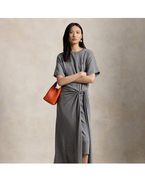 Polo Ralph Lauren Twist-Detail Tee Dress - Grey