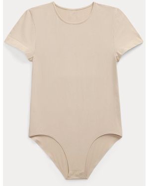 Ralph Lauren Short-Sleeve Bodysuit - Natural