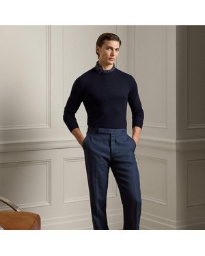 Ralph Lauren Gregory Hand-tailored Linen Trouser - Blue