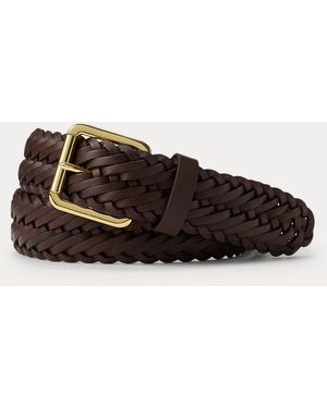 Ralph Lauren Braided Vachetta Leather Belt - Black