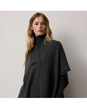 Ralph Lauren Gebreide Kasjmier Jersey Cape-Top - Zwart
