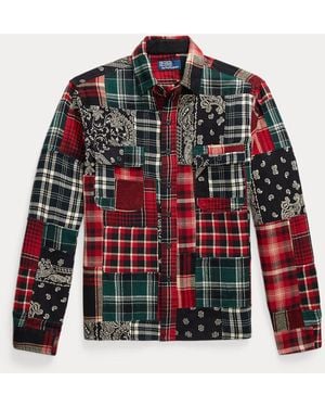 Polo Ralph Lauren Classic Fit Patchwork Flannel Workshirt - Red