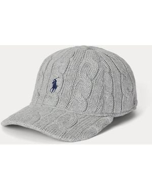 Polo Ralph Lauren Cable-Knit Cotton Ball Cap - Grey