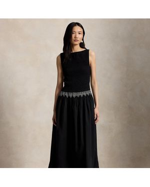 Polo Ralph Lauren Smocked Cotton Voile Dress - Blue