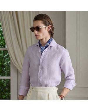 Ralph Lauren Basket-Weave Linen Shirt - Purple