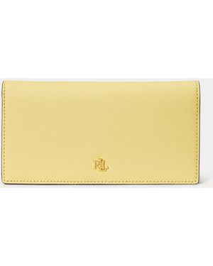 Ralph Lauren Ralph Lauren Crosshatch Leather Slim Wallet - Yellow