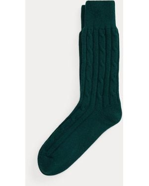 Ralph Lauren Cable-Knit Wool-Blend Socks - Green