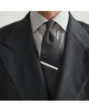 Ralph Lauren Pasador De Corbata De Plata Tallada - Negro