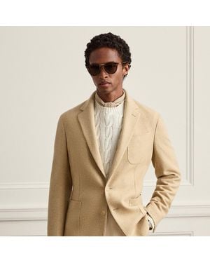 Ralph Lauren Hadley Hand-Tailored Basket-Weave Jacket - Natural