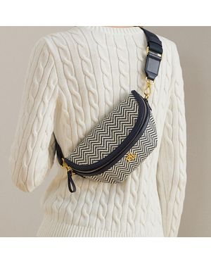Ralph Lauren Herringbone Woven Marcy Belt Bag - Blue