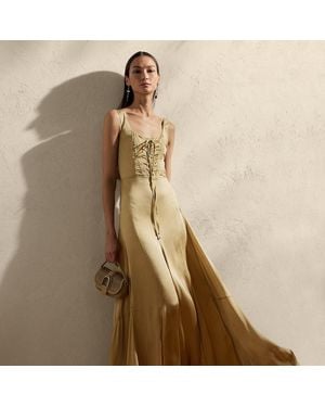 Ralph Lauren Ralph Lauren Julie Silk Charmeuse Evening Dress - Natural