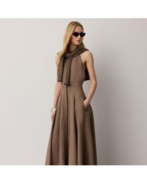 Ralph Lauren Eldred Linen Day Dress - Brown