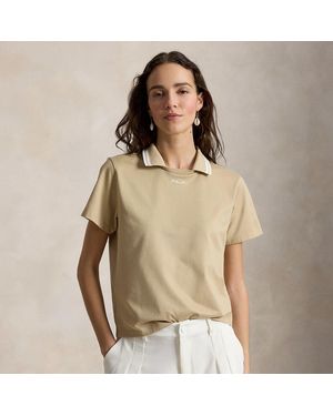 Ralph Lauren Jersey-Poloshirt Mit Mehrlagigem Kragen - Natur