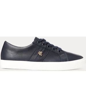 Ralph Lauren Janson Leather Trainers - Blue