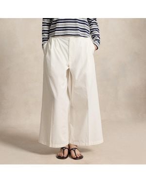Ralph Lauren Cotton Relaxed Wide-Leg Crop Pant - White