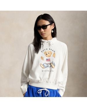 Polo Ralph Lauren Shrunken Fit Polo Bear Terry Hoodie - White