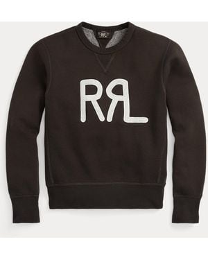 RRL Logo Cotton-Blend Fleece Sweatshirt - Black