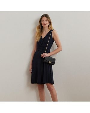 Ralph Lauren Surplice Jersey Sleeveless Dress - Blue