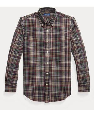 Polo Ralph Lauren Custom Fit Plaid Brushed Flannel Shirt - Grey