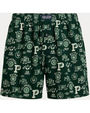Ralph Lauren Print Cotton Flannel Boxer - Green