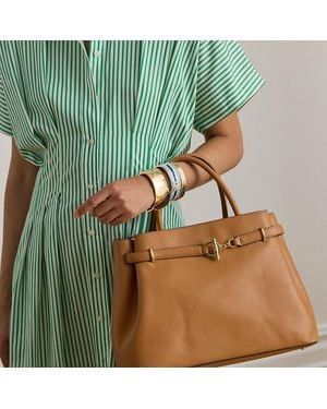 Ralph Lauren Bolso Satchel Blaike Grande De Piel - Verde
