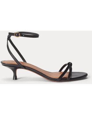 Polo Ralph Lauren Leather Kitten-heel Sandal - Black