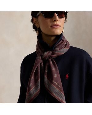 Ralph Lauren Paisley Wool Square Scarf - Brown