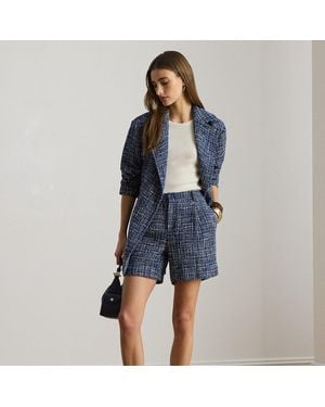 Ralph Lauren Pleated Bouclé Short - Blue