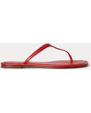 Ralph Lauren Polo Play Leather Thong Sandal - Red