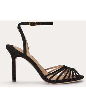 Ralph Lauren Mckayla Suede Sandal - Black