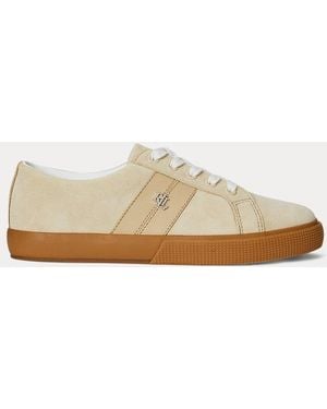 Ralph Lauren Deportiva Janson Ii De Ante Y Piel - Neutro