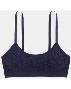 Ralph Lauren Geblümtes Bustier Mit Rundem Ausschnitt - Blau