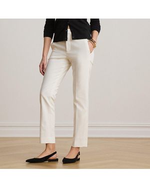 Ralph Lauren Cotton Slim Straight Trousers - Natural