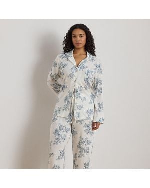 Ralph Lauren Ralph Lauren Floral Cotton-Blend-Jersey Sleep Set - Gray