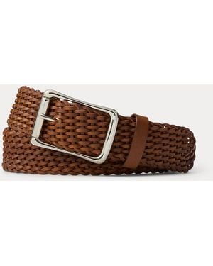 Ralph Lauren Braided Leather Belt - Brown