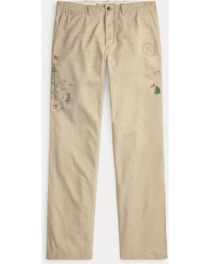 Ralph Lauren Bedford Straight Fit Graphic Pant - Natural