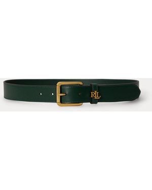 Ralph Lauren Logo-Keeper Leather Belt - Green