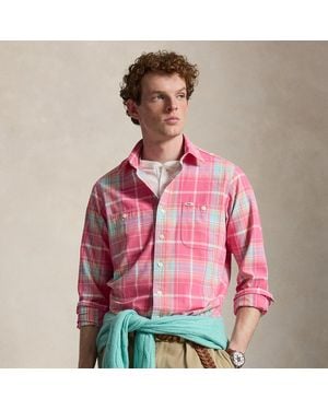 Polo Ralph Lauren Classic Fit Plaid Chino Workshirt - Red