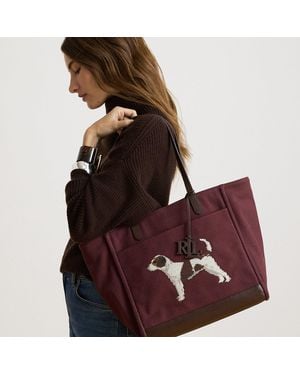 Ralph Lauren Dog-Embroidered Large Cameryn Tote Bag